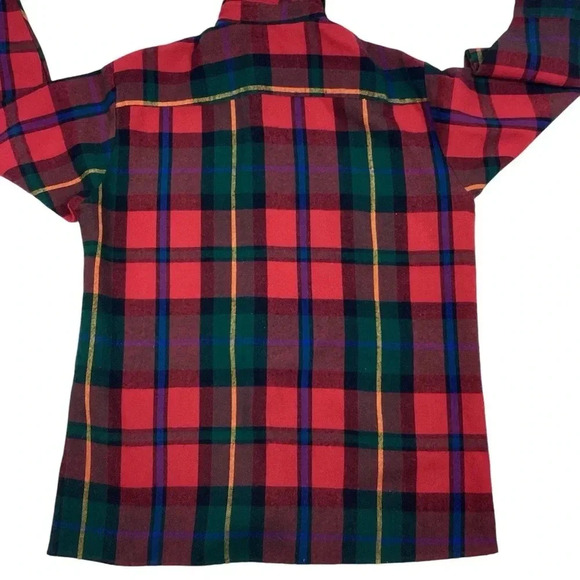 Vintage 70s plaid button front flannel - Picture 2 of 4